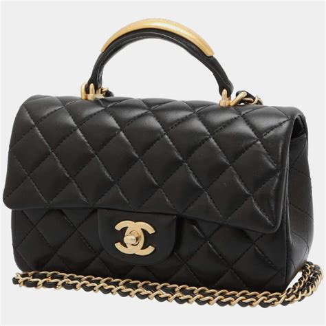 chanel lambskin mini flap bag|chanel mini flap bag with top handle.